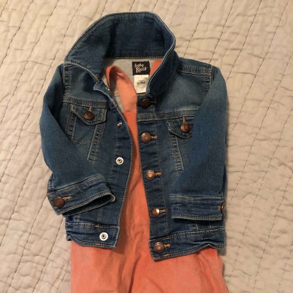 Baby girl denim jacket and corduroy dress -BUNDLE